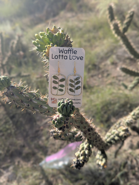 Framed Leaf Earrings