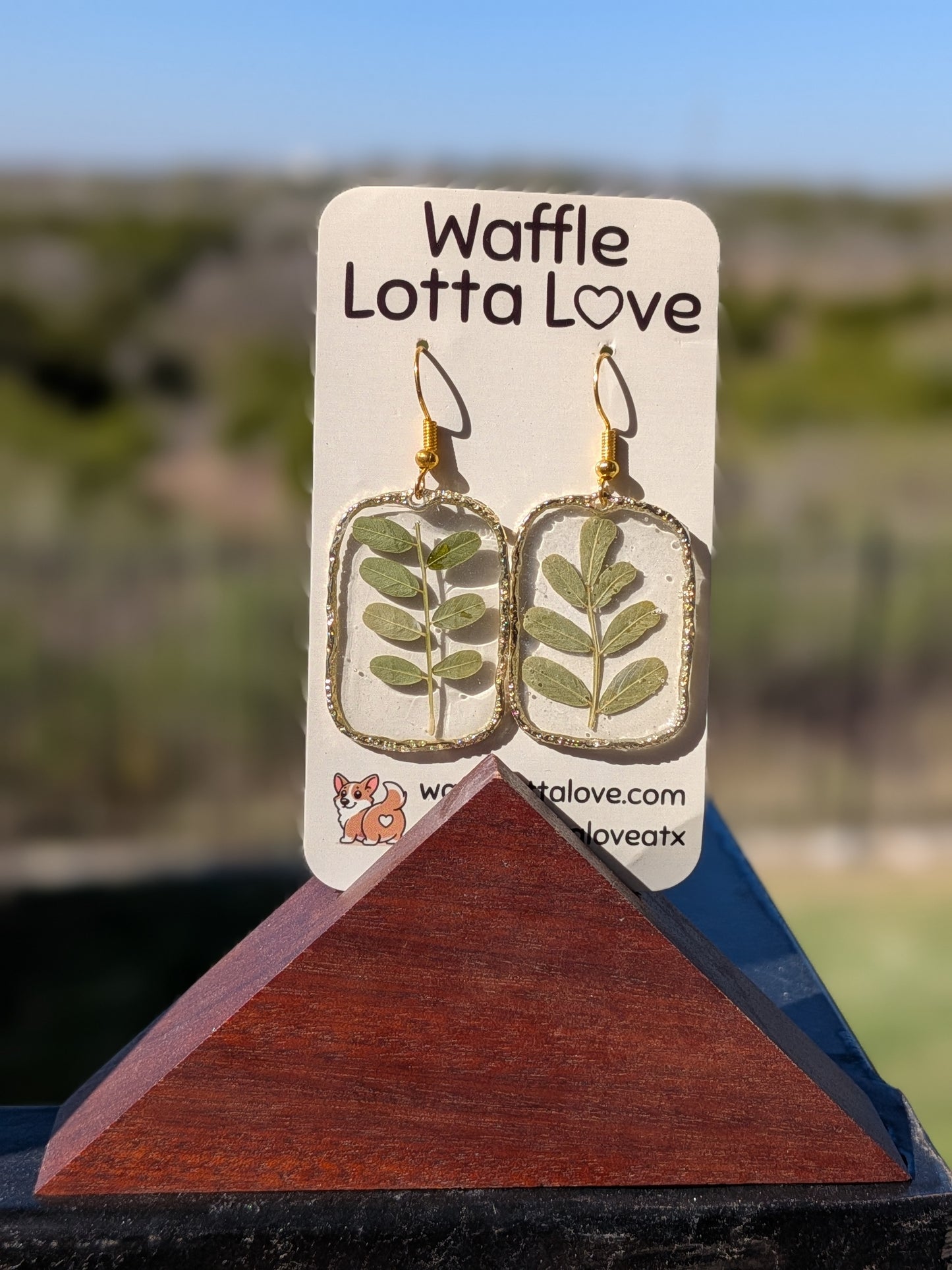 Framed Leaf Earrings