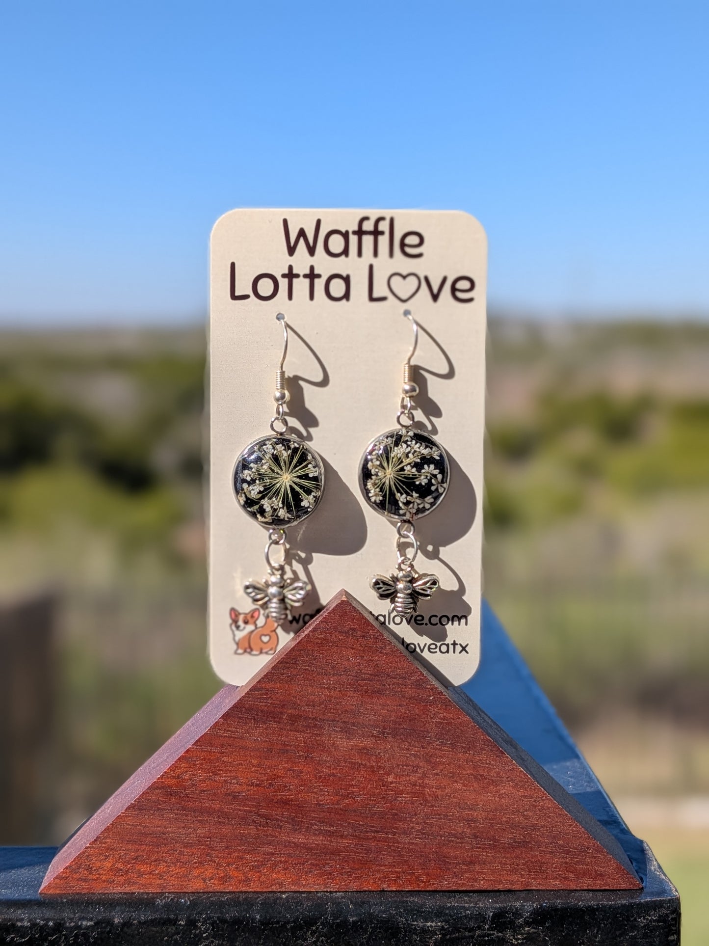 Queen Ann's Lace Bee Charm Earrings