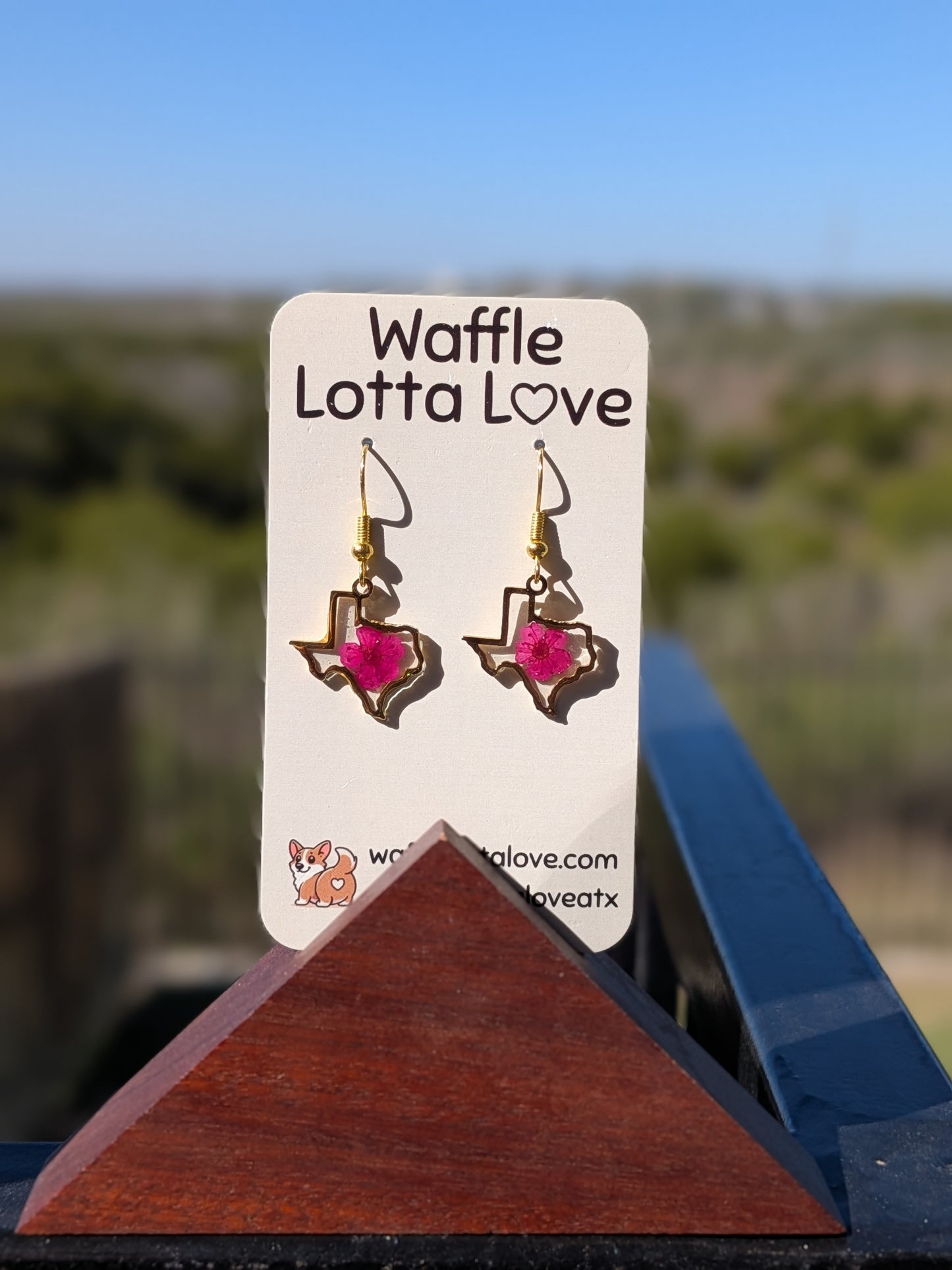 Golden Texas Forget-Me-Not Earrings