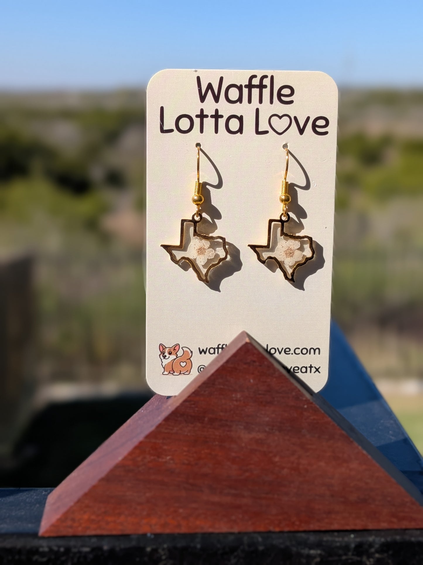 Golden Texas Forget-Me-Not Earrings