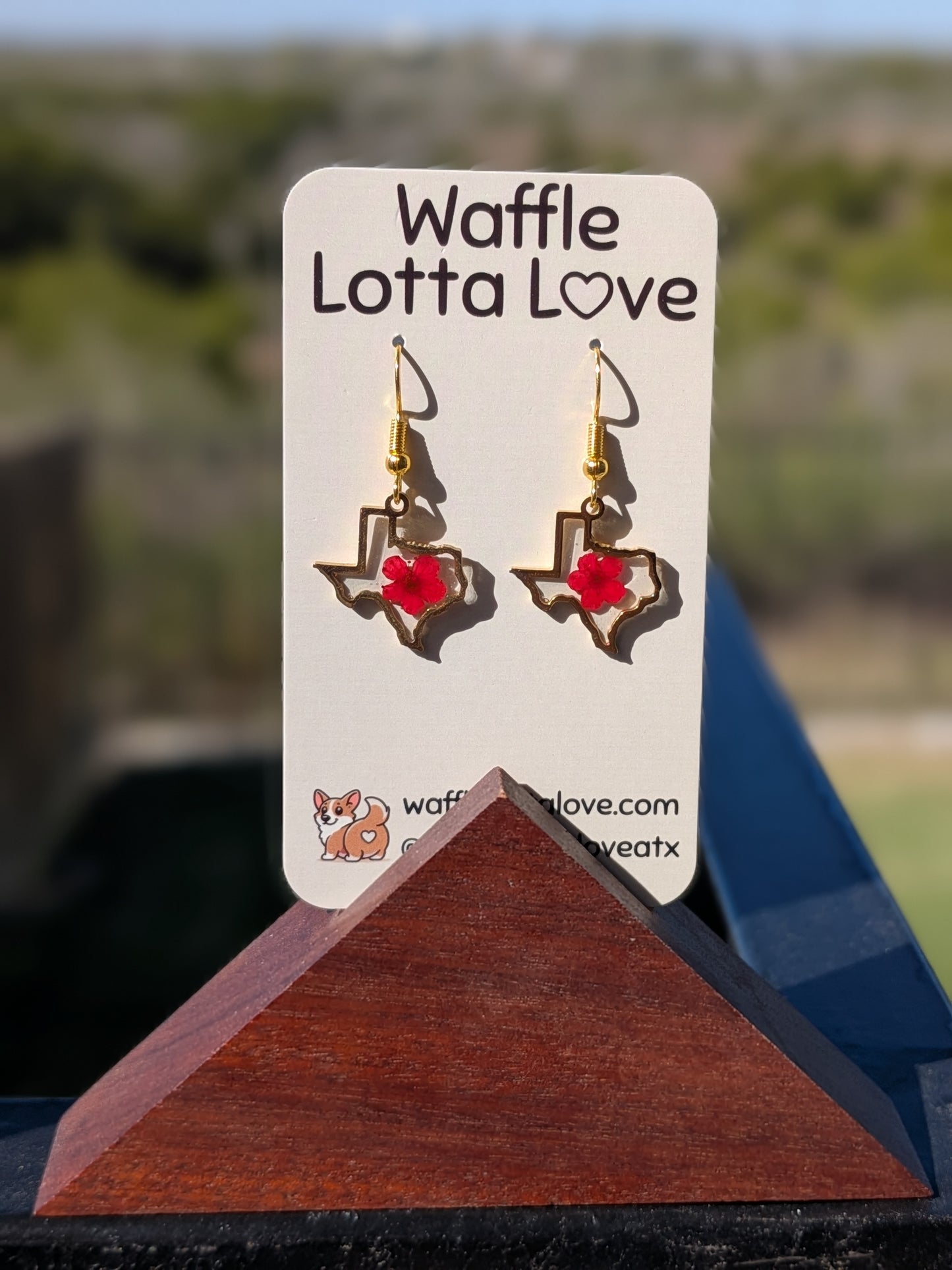 Golden Texas Forget-Me-Not Earrings